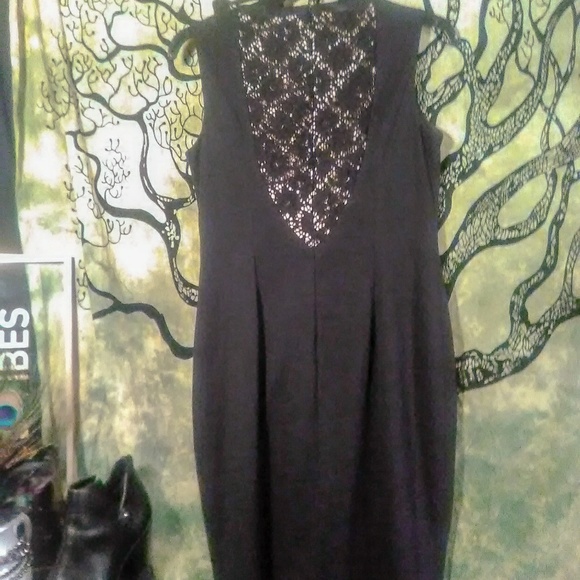 London Times Petites Black Lace Midi NWOT - Picture 5 of 6